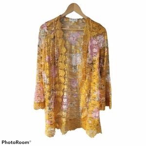 Jolie & Joy Floral Lacey Lightweight Duster NWT